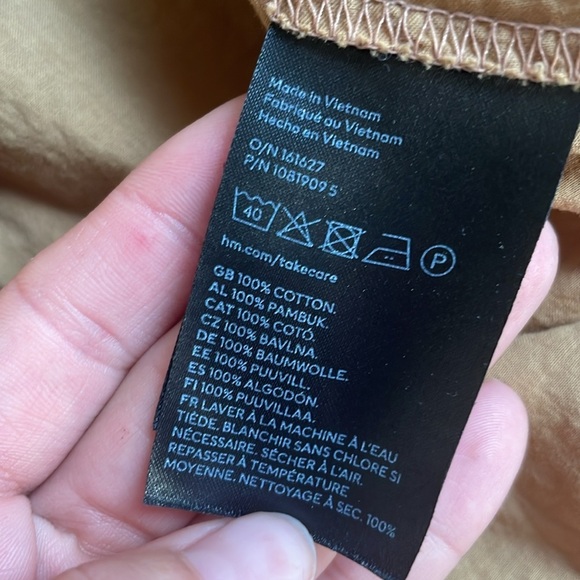 H&M Tan Cotton Mini Dress W/ Spaghetti Straps and Relaxed Fit - Picture 10 of 11